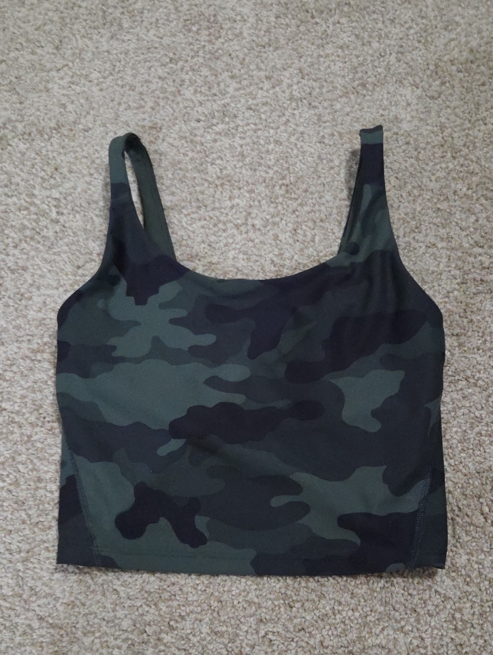 Old Navy Active PowerSoft Camouflage Sports Bra Tank Green & Black Small